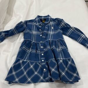 Plaid blue Ralph Lauren dress like new